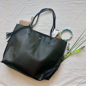 Women's Soft Faux Leather Tote Shoulder Bag (NWOT)